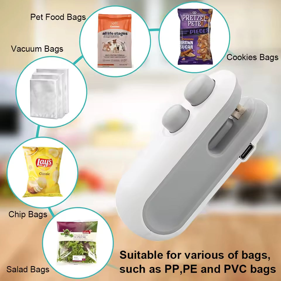 Mini scelleuse de sacs – Mini thermoscellante portable 2 en 1