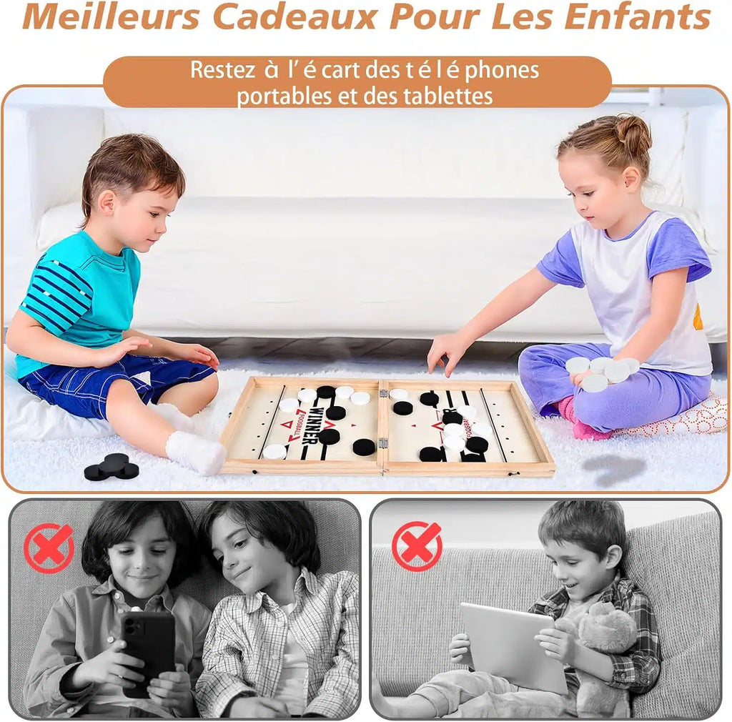 Jeu de Table de Hockey Portable en Bois