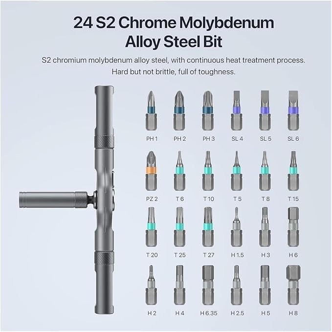 Set de tournevis multifonctions modulaire magnétique 24 en 1