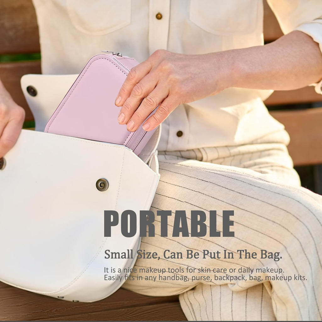 Trousse de maquillage de voyage portable avec miroir LED 3 couleurs