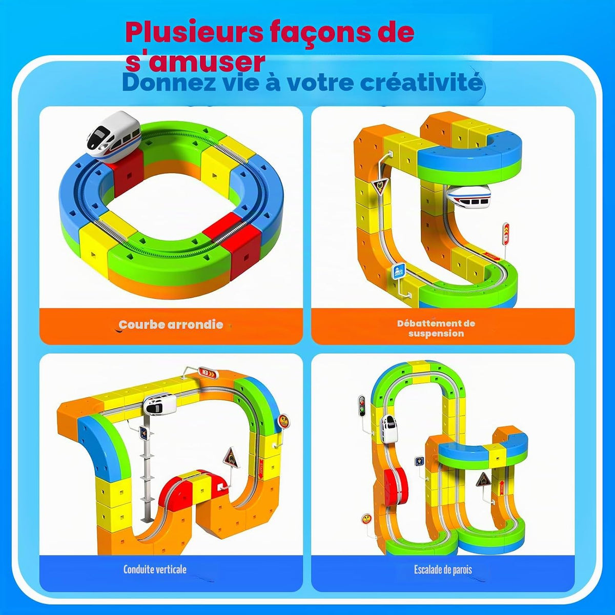 Jouet de piste de rail magnetique