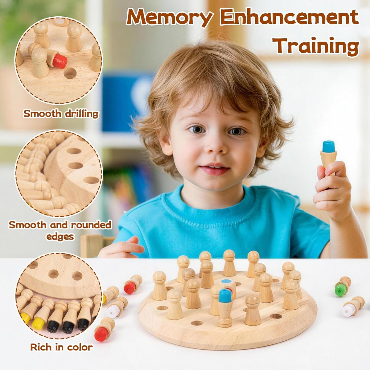 Jeu de Mémoire en Bois Montessori