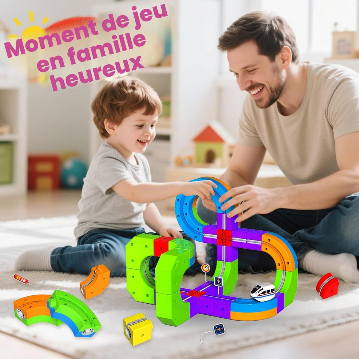 Jouet de piste de rail magnetique