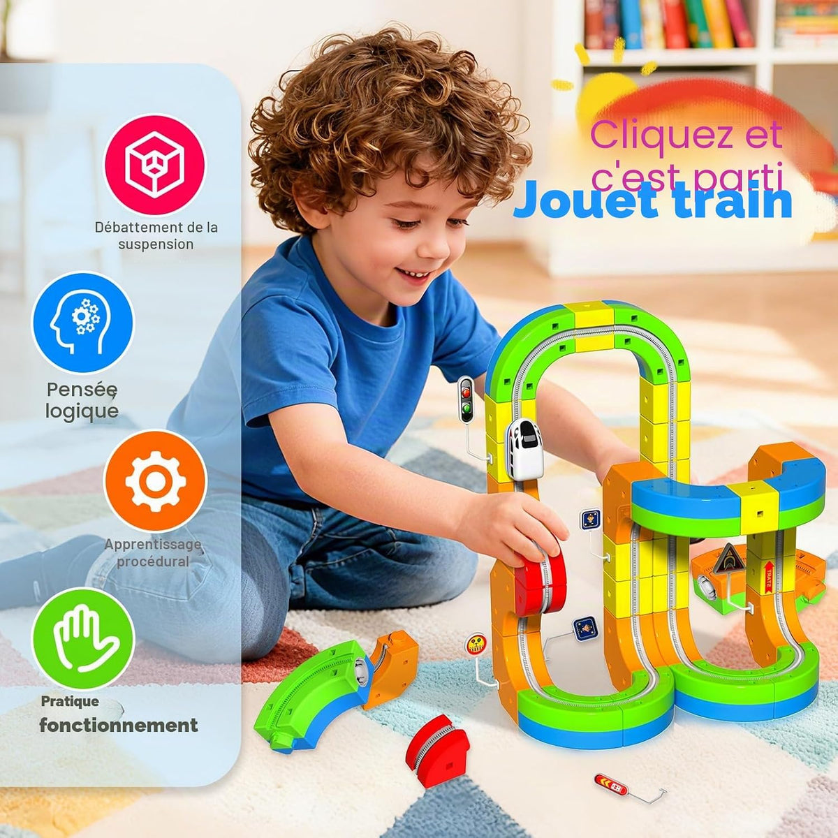 Jouet de piste de rail magnetique