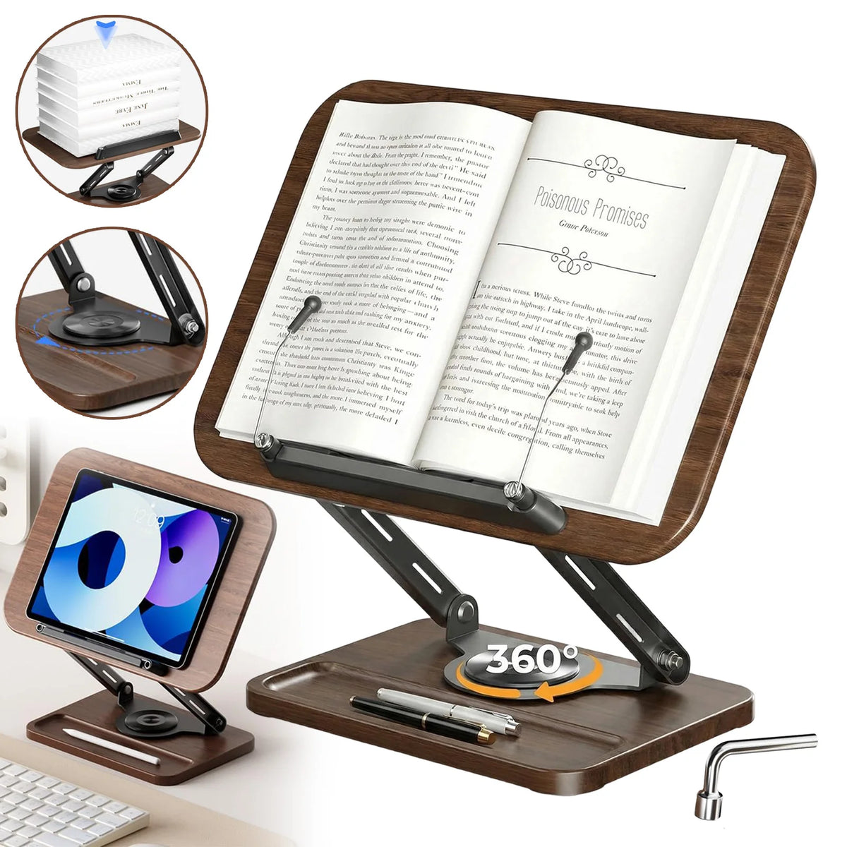 Pupitre de lecture rotatif en bois (Promo -30%)