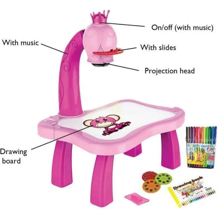 Table peinture par projection pour enfants