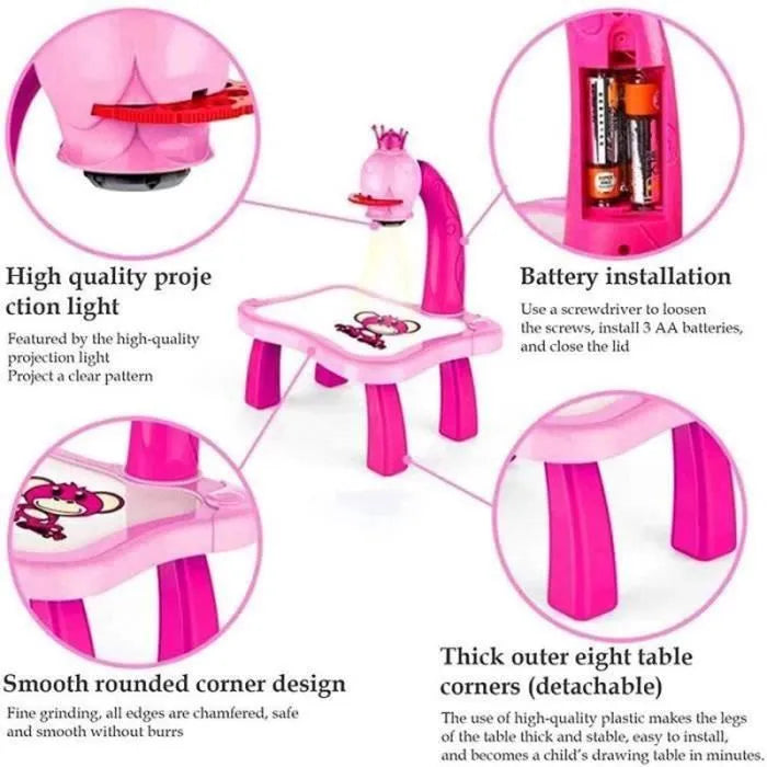 Table peinture par projection pour enfants